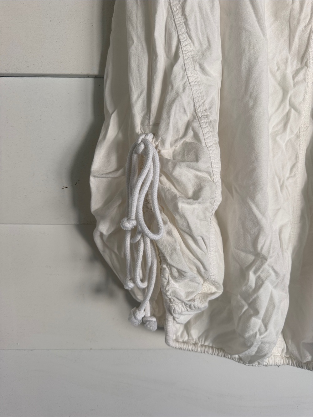 Free People White Maxi Skirt with Side Drawstring Details - Picture 2 of 7